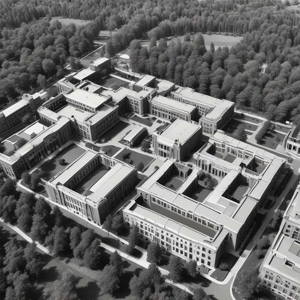 Aerial view of the university